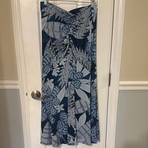 White House Black Market Floral Blue Women's Skirt